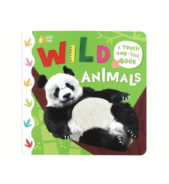 Тактильна книга Wild animals зелена Пандочка (англійською мовою)